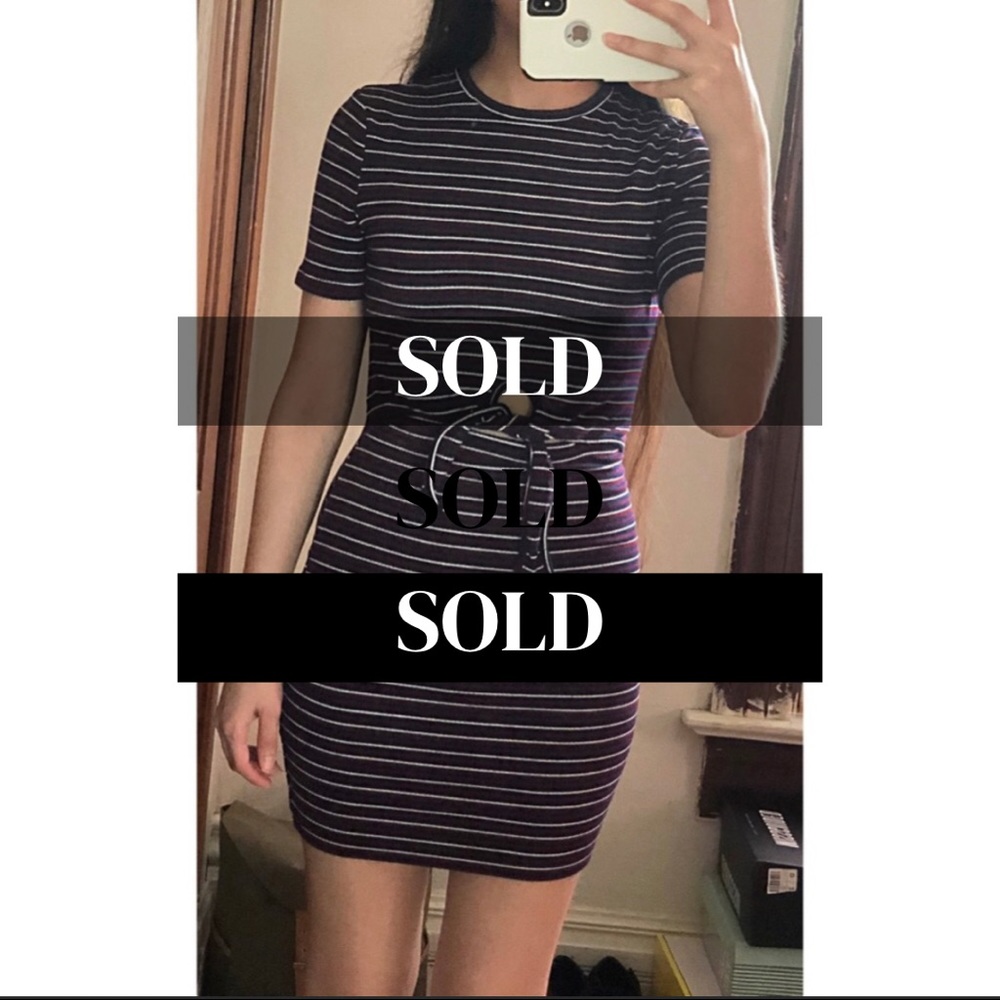 ⛔️SOLD⛔️Front Knot Striped Dress
